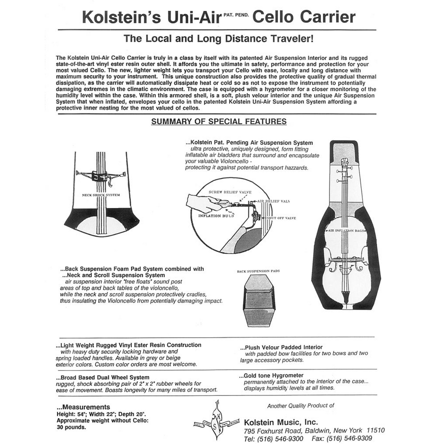 Kolsteins™ Airline Friendly Uni-Air Cello Carrier