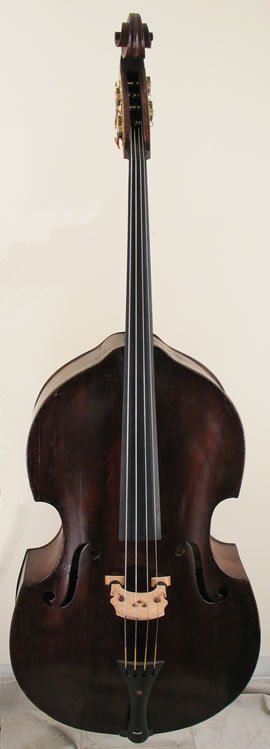Abraham Prescott Bass Violin, modified 7/8 size, gamba shaped flatback model